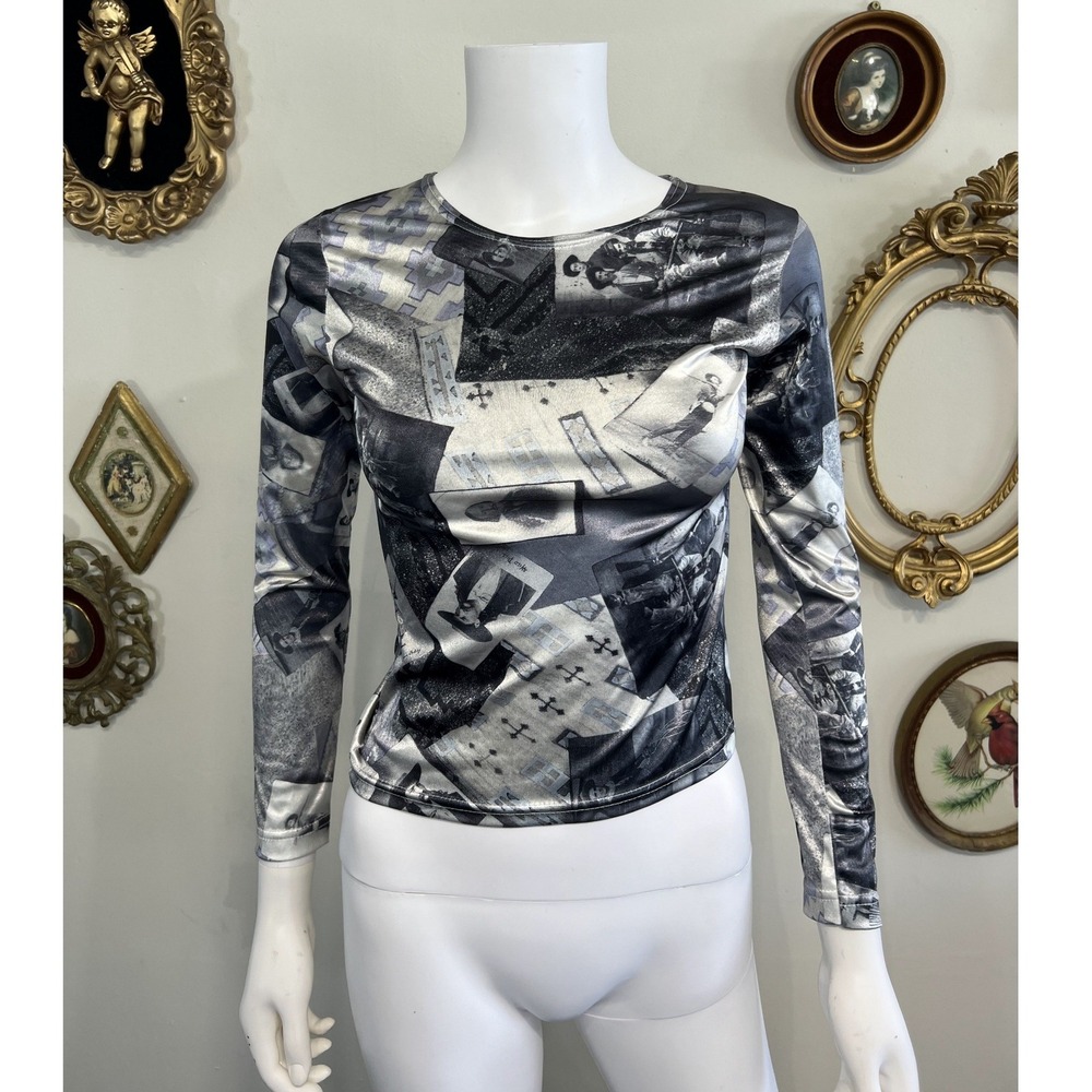 Cheryl Creations Vintage Y2K Collage Long-Sleeve Top Size S